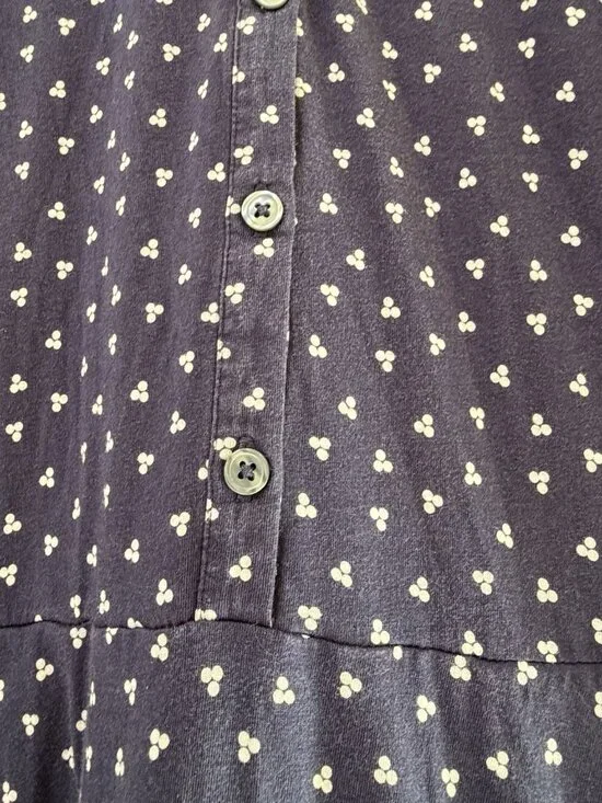 Boden Jersey Shirt Dress Womens 8 R Blue Polka Dots Tie Back Party Summer Vacay - Picture 4 of 11